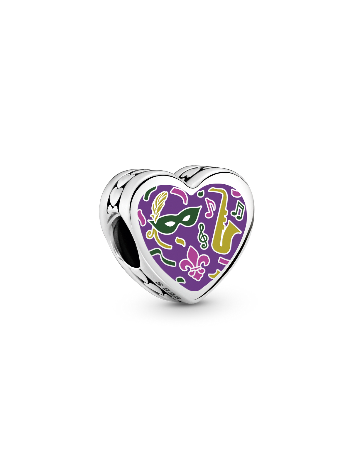 Louisiana Heart Charm - Sterling silver