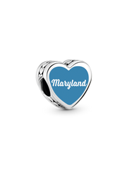 Maryland Heart Charm - Sterling silver