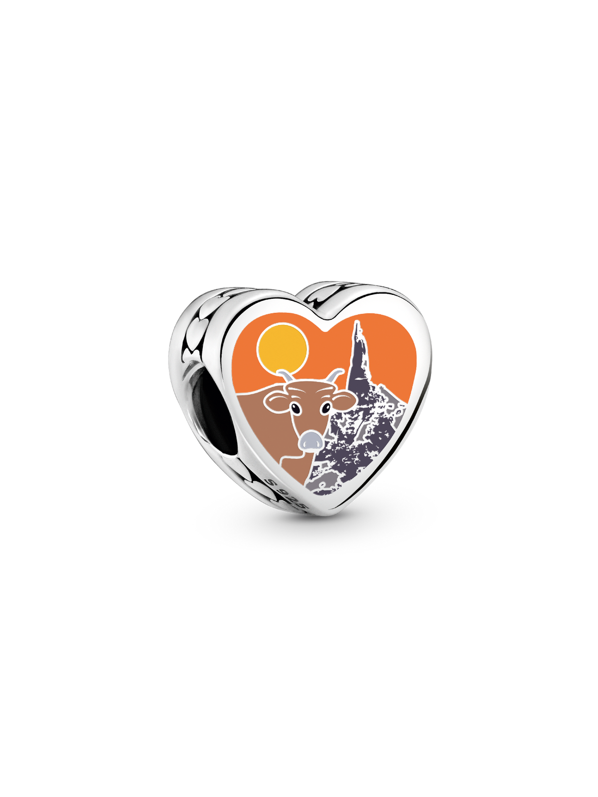 Nebraska Heart Charm - Sterling silver