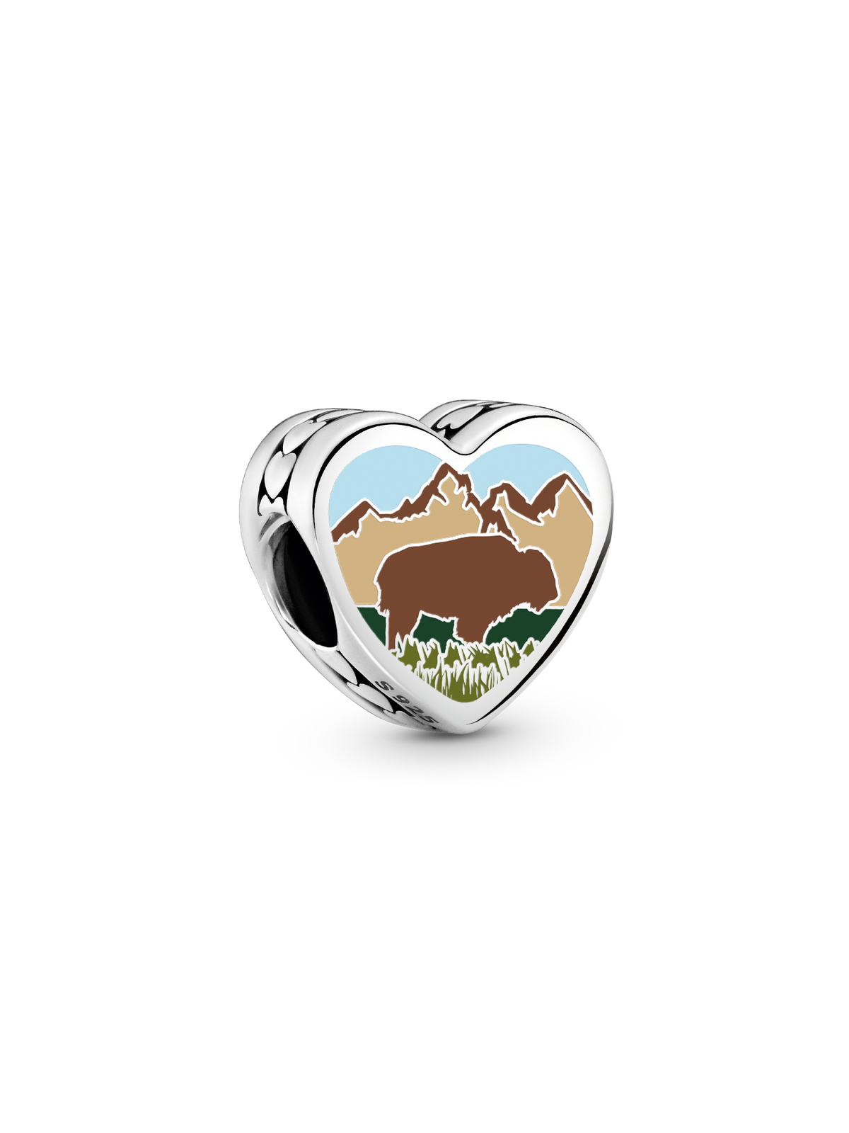 North Dakota Heart Charm - Sterling silver