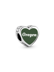 Oregon Heart Charm - Sterling silver