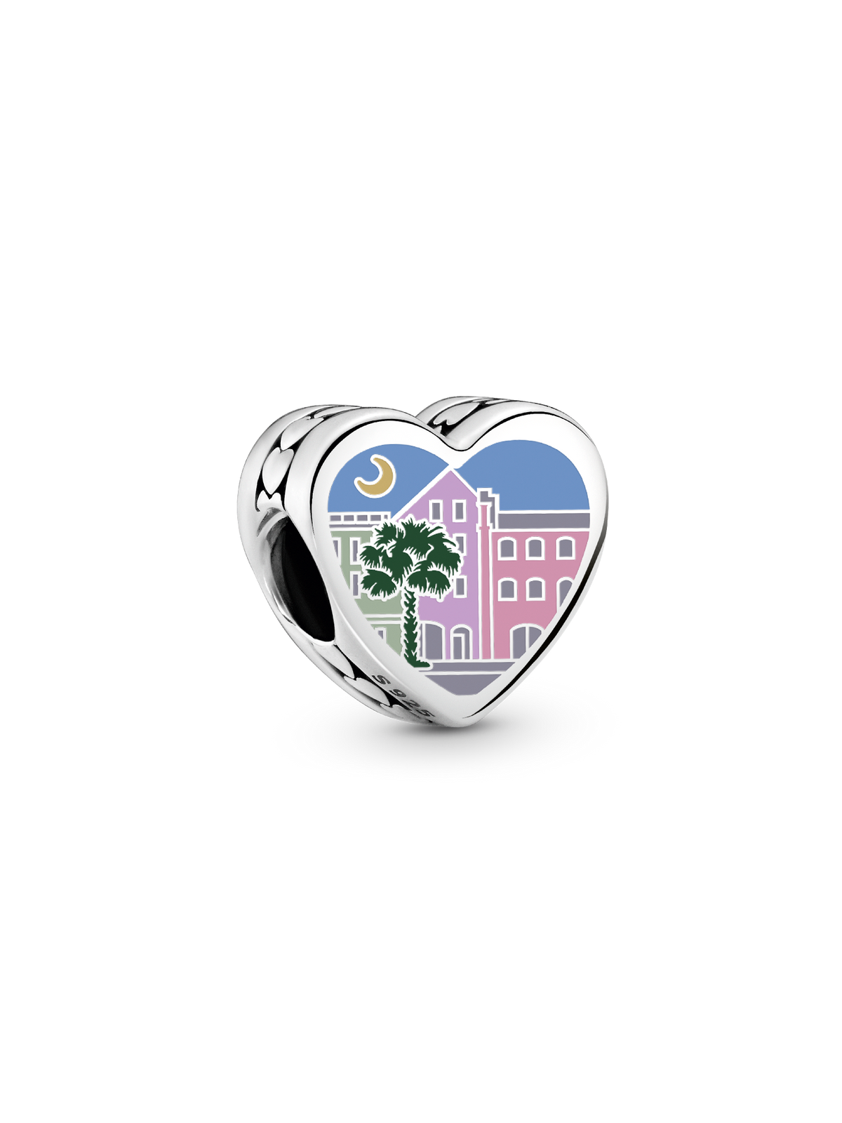 South Carolina Heart Charm - Sterling silver