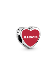 Illinois Heart Charm - Sterling silver