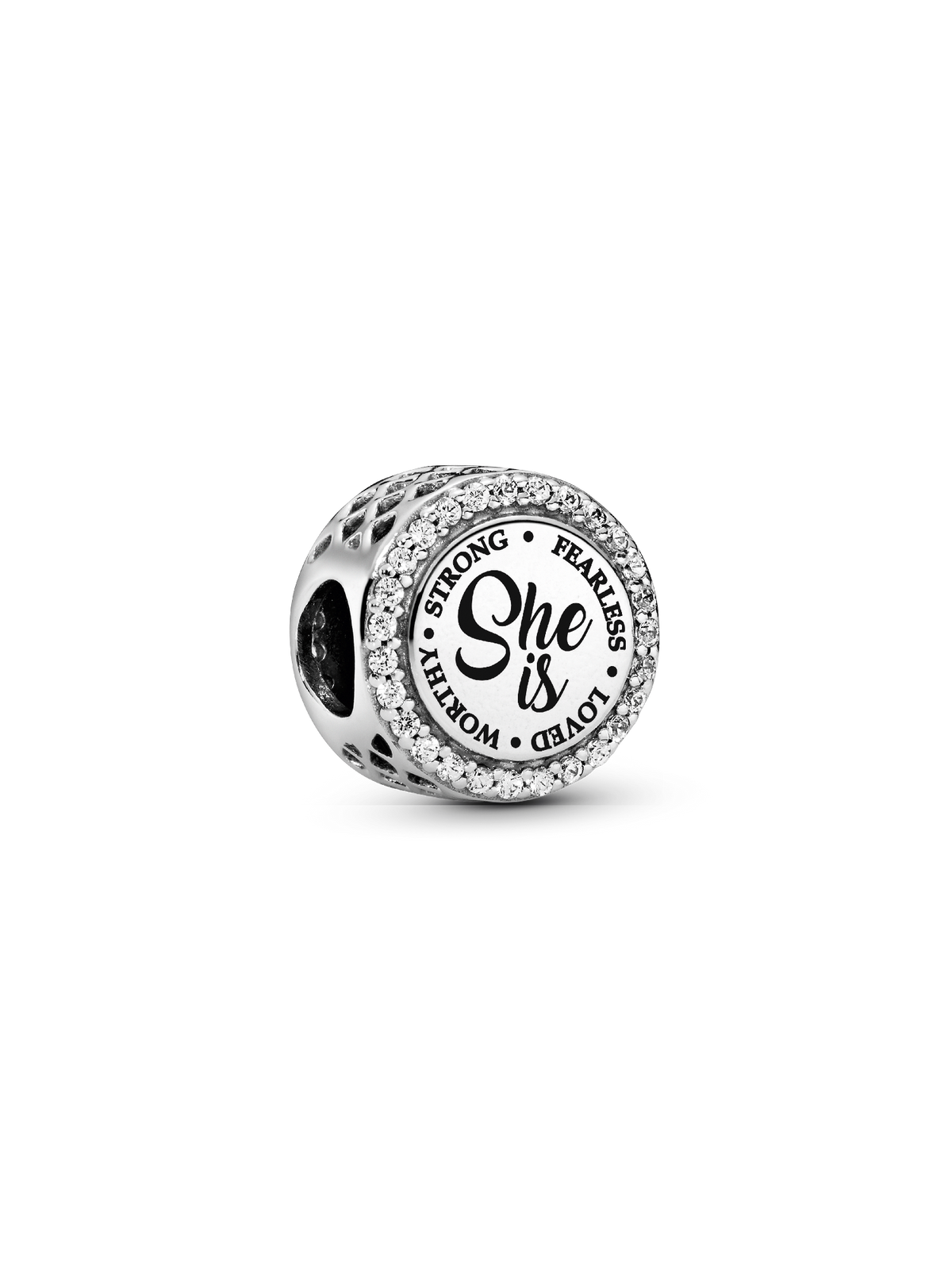 She Is Heart Charm - Sterling silver