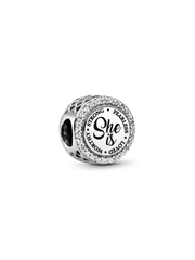 She Is Heart Charm - Sterling silver
