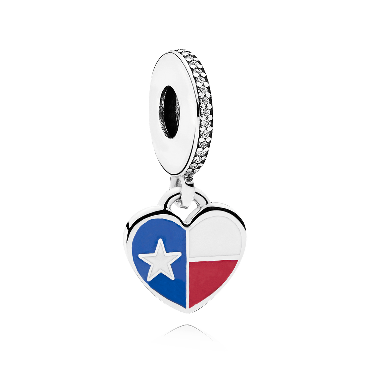 Texas Flag Heart Dangle Charm