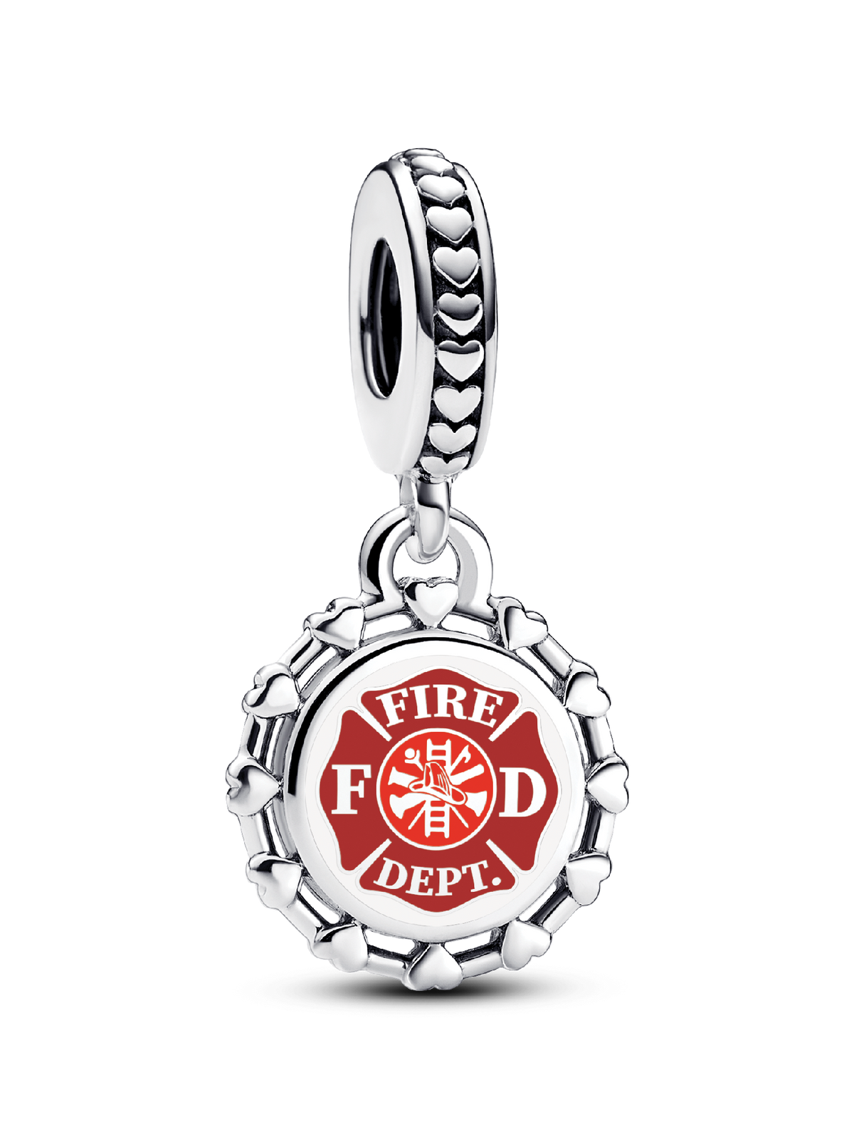 Firefighter Dangle Charm - Sterling silver