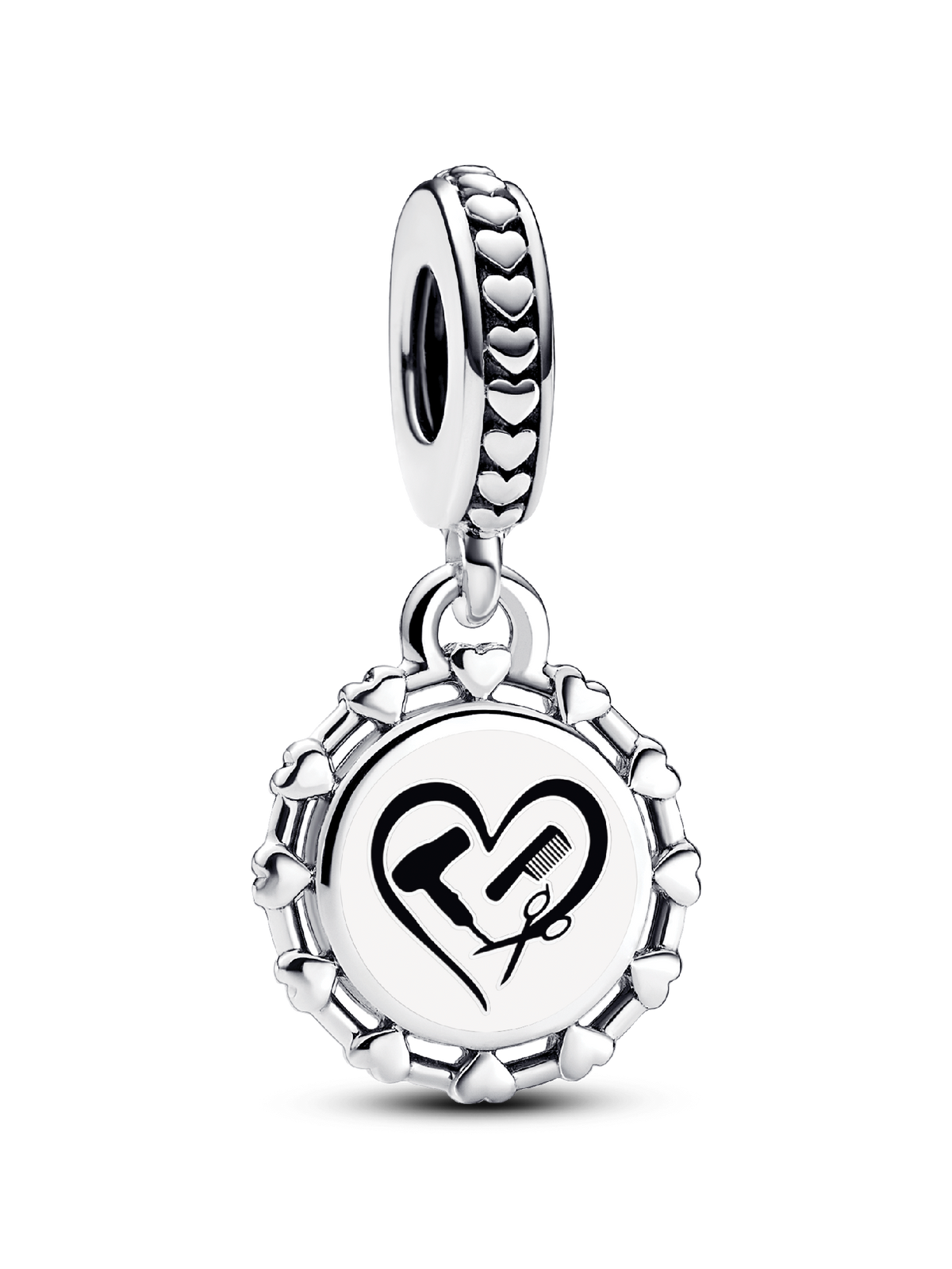 Hair Stylist Dangle Charm - Sterling silver