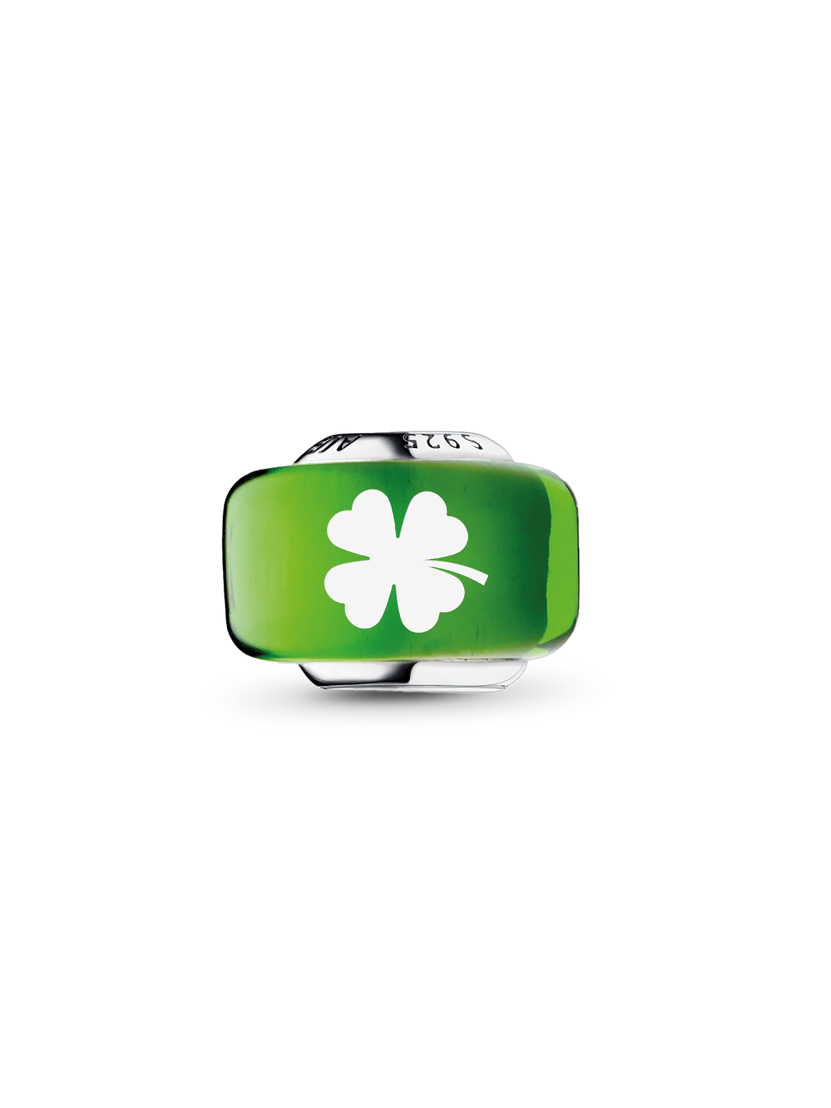 Clover Murano Charm - Sterling silver