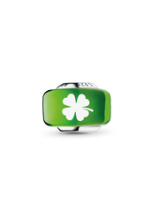 Clover Murano Charm - Sterling silver