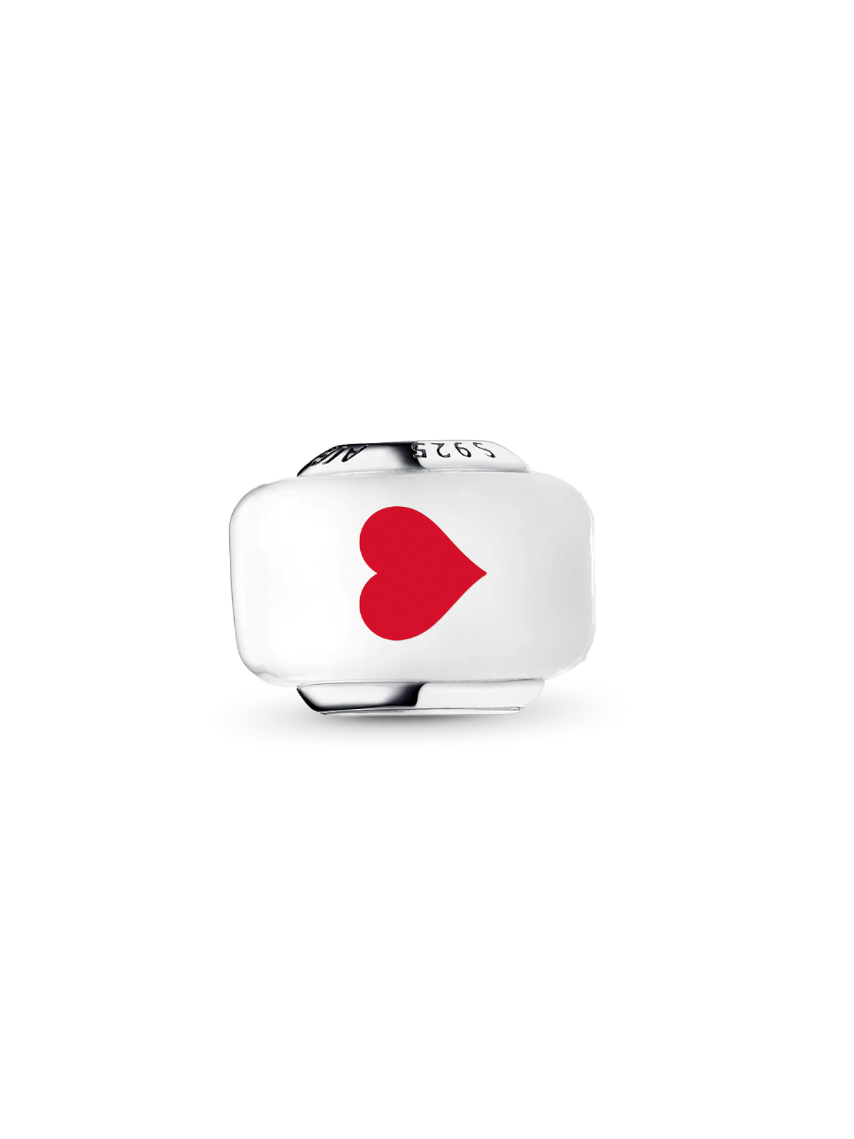 Hearts Murano Charm - Sterling silver