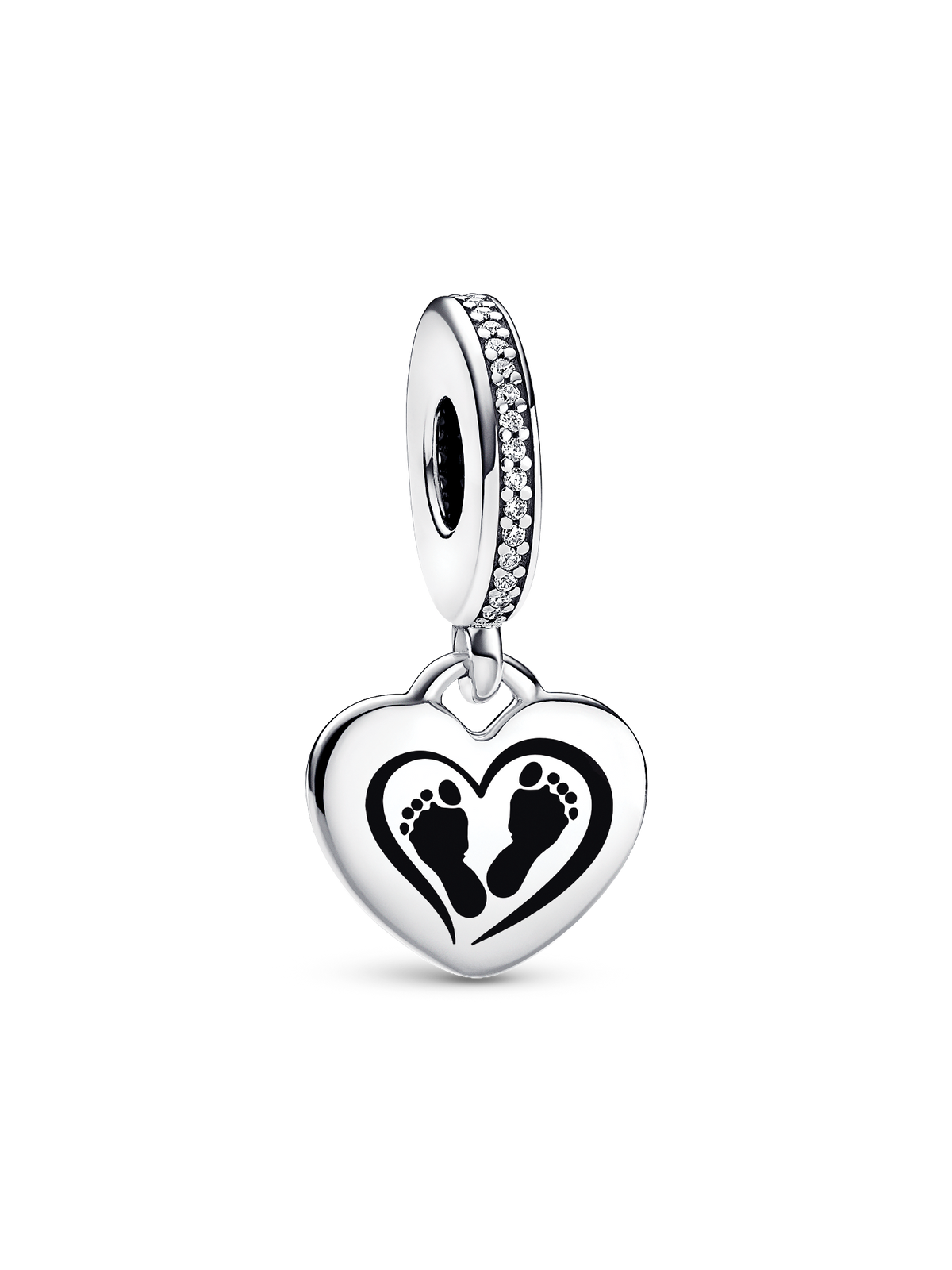 Footprint Dangle Charm - Sterling silver