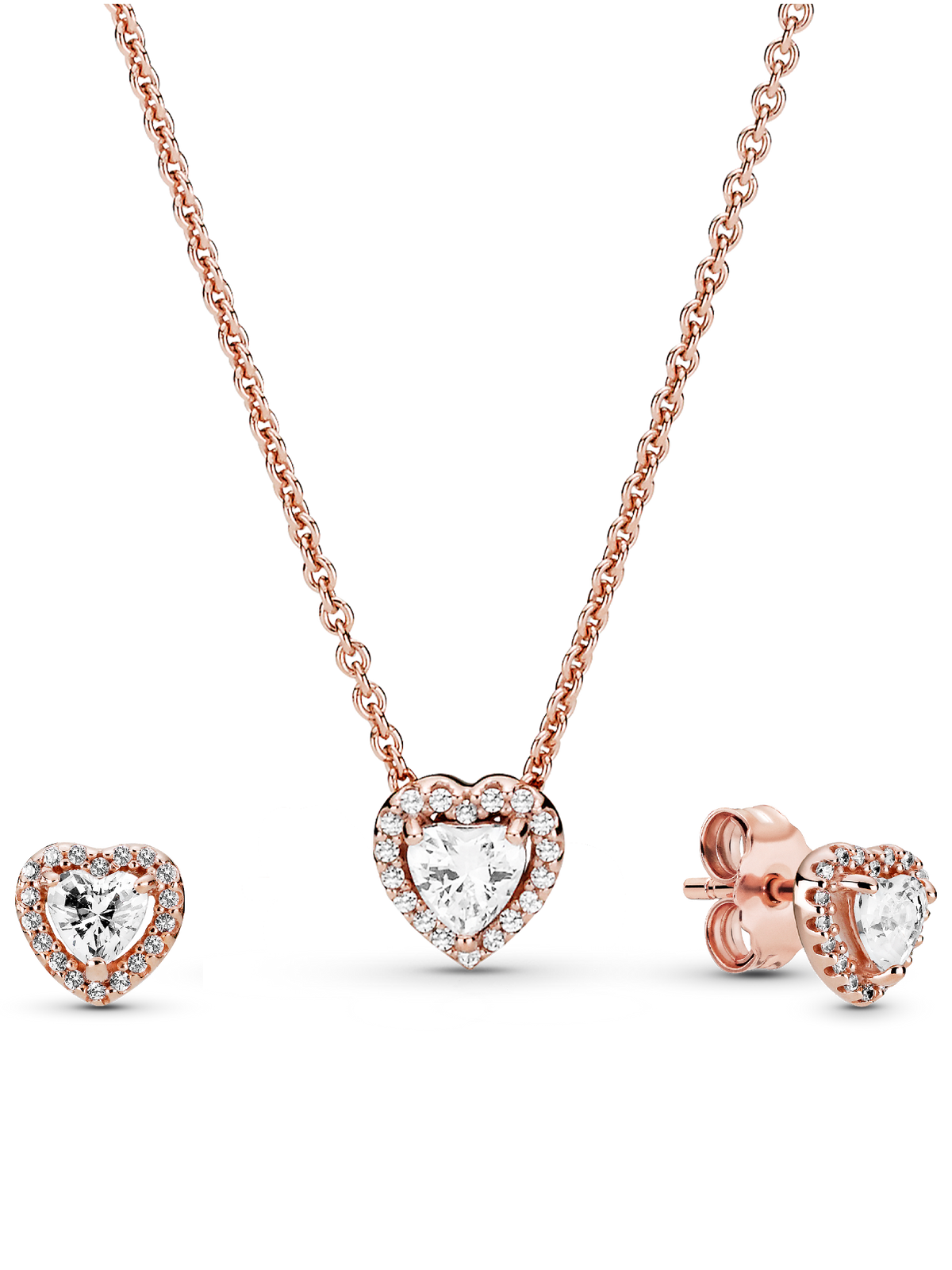 Elevated Heart Necklace & Earrings Set