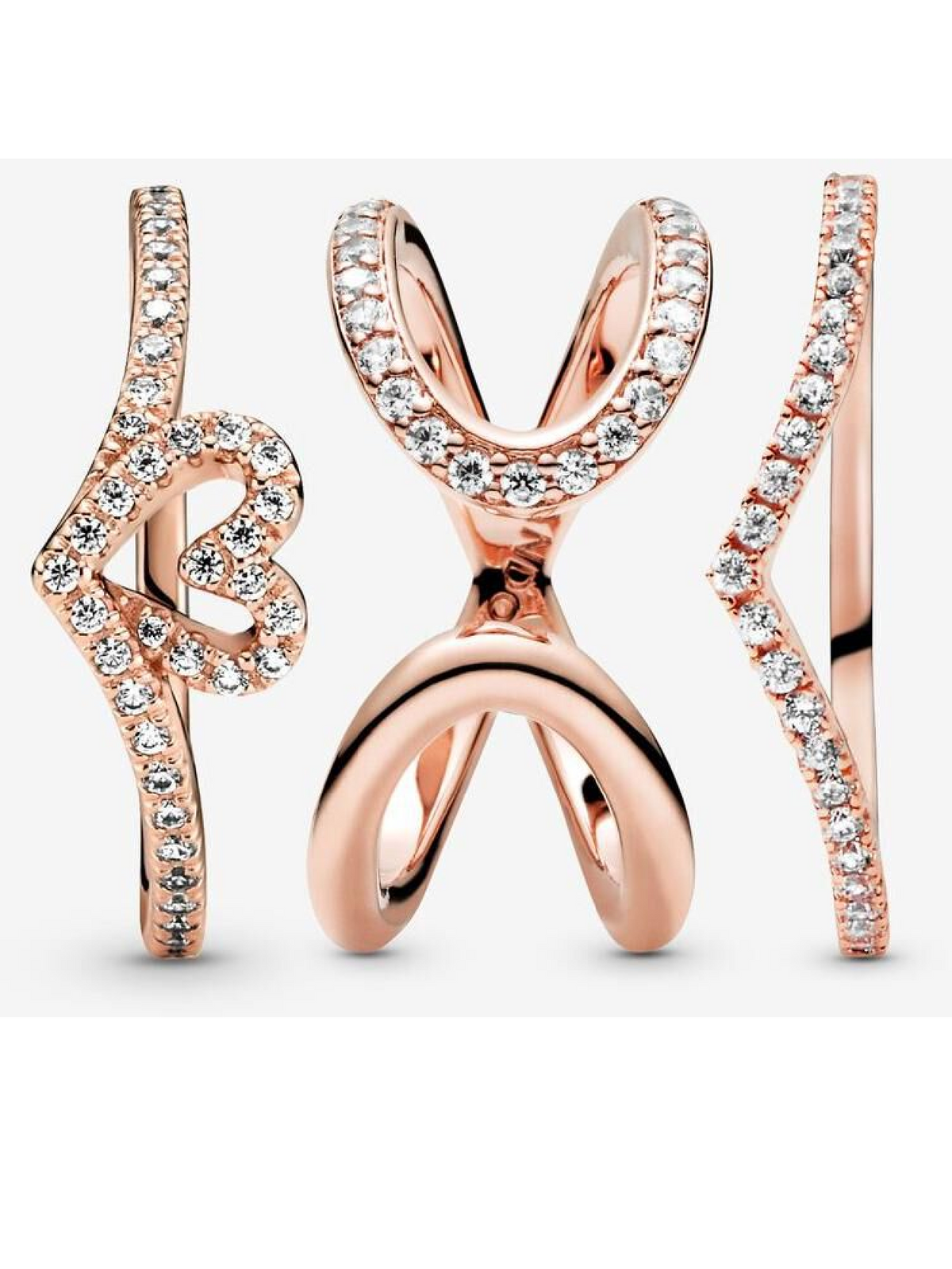 Lots of Love and Sparkle Stacking Ring Set