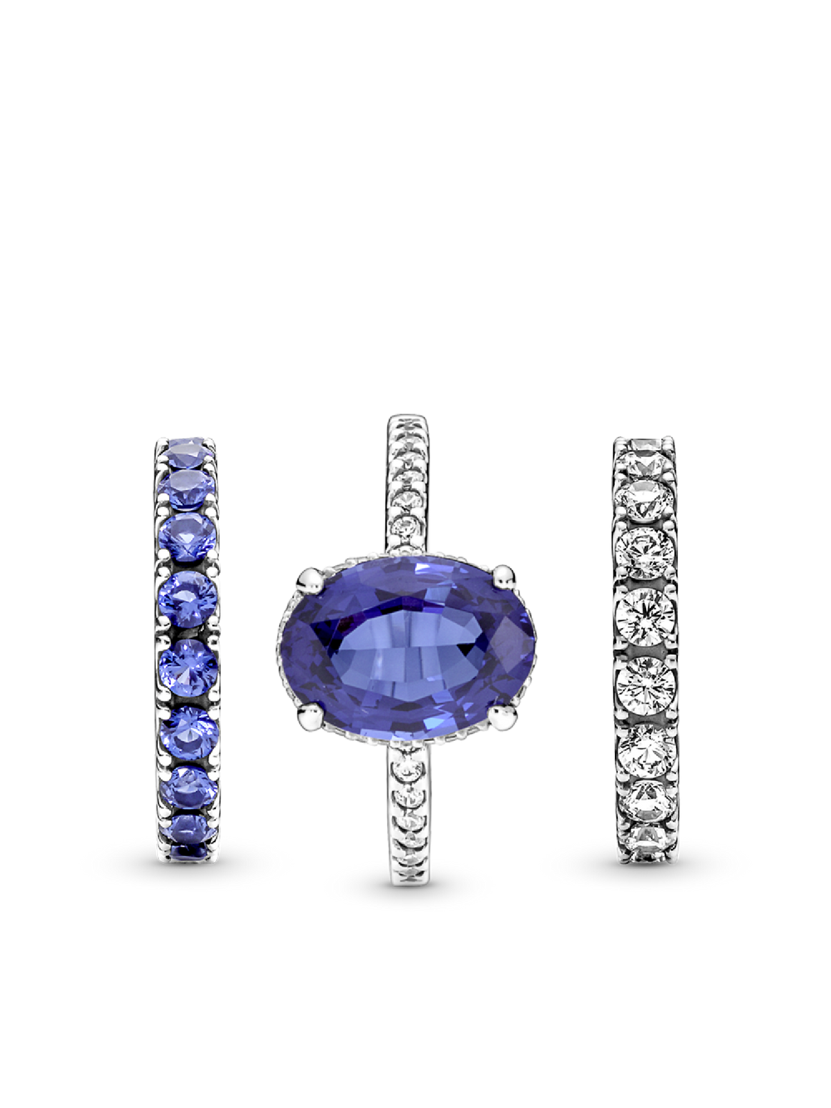 Sparkling Row Eternity Ring Set