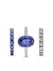 Sparkling Row Eternity Ring Set
