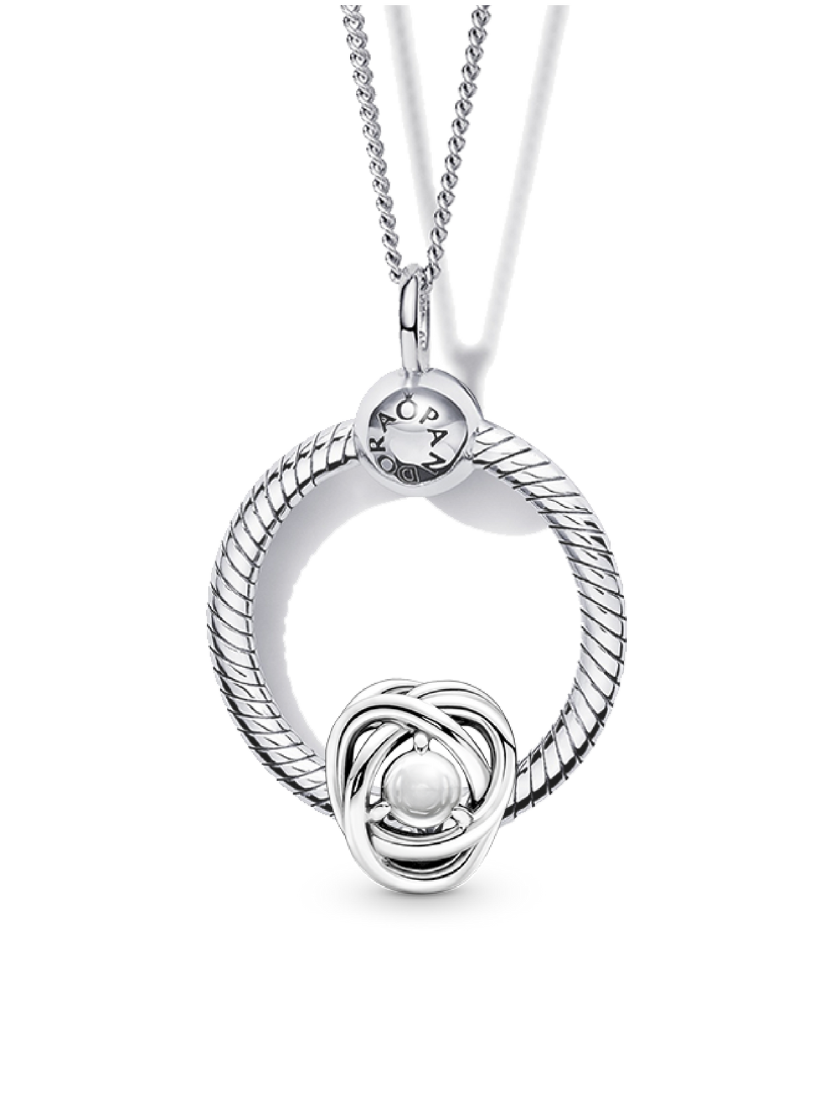 April Birthstone Eternity Circle O Pendant Set