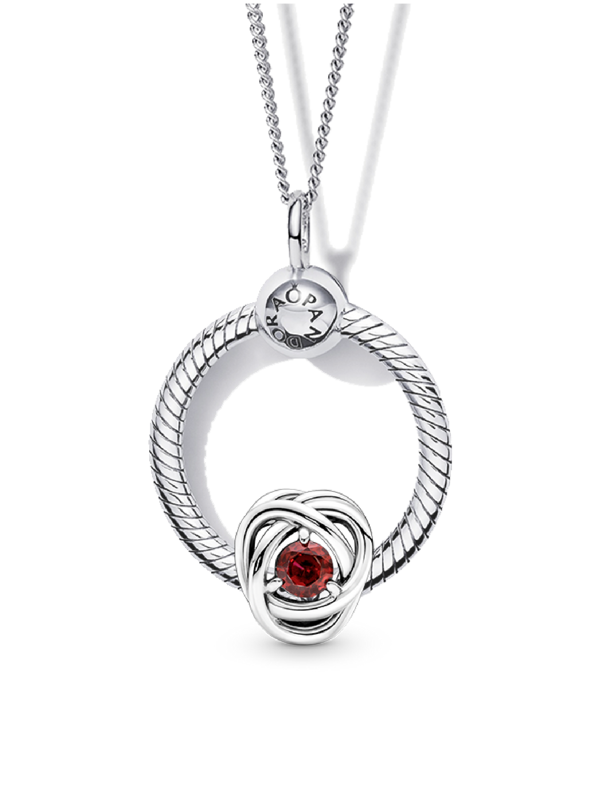 July Birthstone Eternity Circle O Pendant Set
