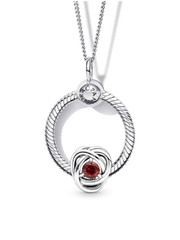 July Birthstone Eternity Circle O Pendant Set