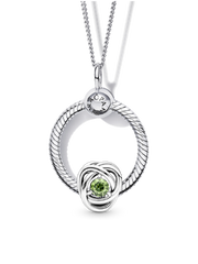 August Birthstone Eternity Circle O Pendant Set
