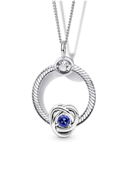 September Birthstone Eternity Circle O Pendant Set