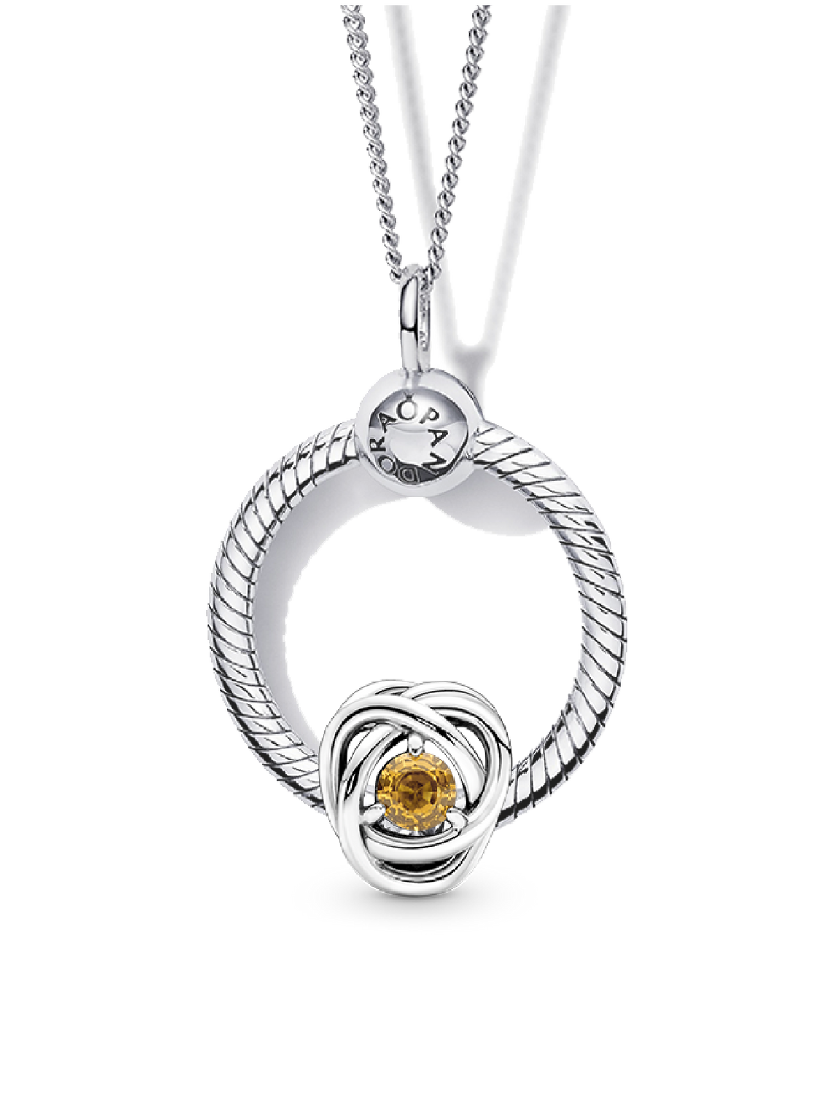 November Birthstone Eternity Circle O Pendant Set