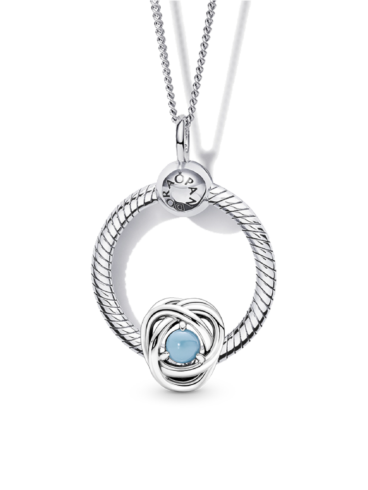 December Birthstone Eternity Circle O Pendant Set