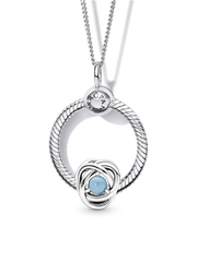 December Birthstone Eternity Circle O Pendant Set