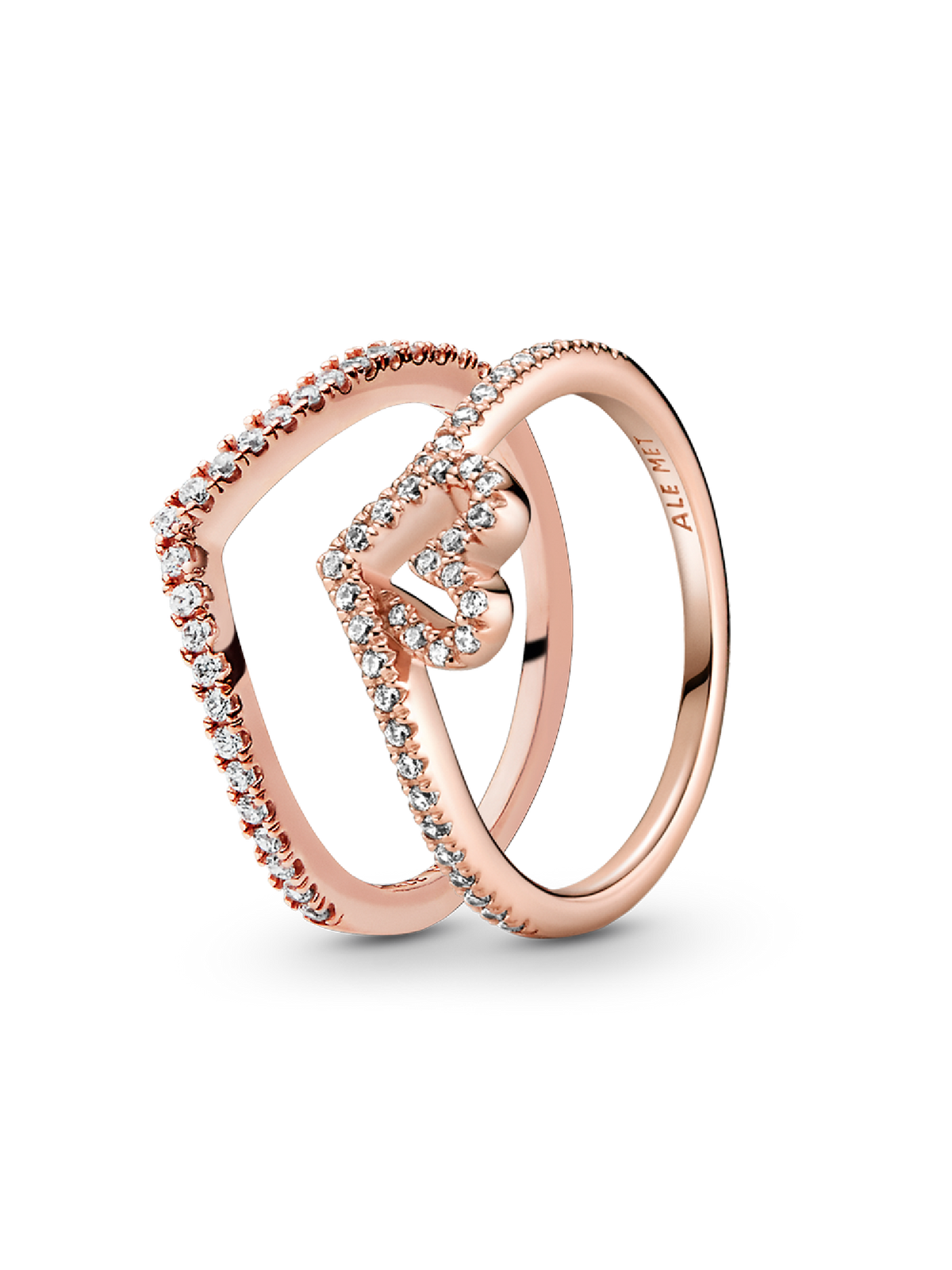 Full of Love and Sparkle Wishbone Ring Set