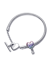 Happy Birthday Balloon T-Bar Heart Bracelet Set