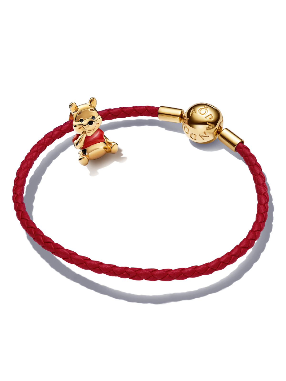 Winnie the Pooh Red and Gold Leather Bracelet Set