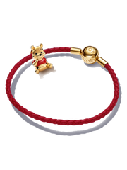 Winnie the Pooh Red and Gold Leather Bracelet Set