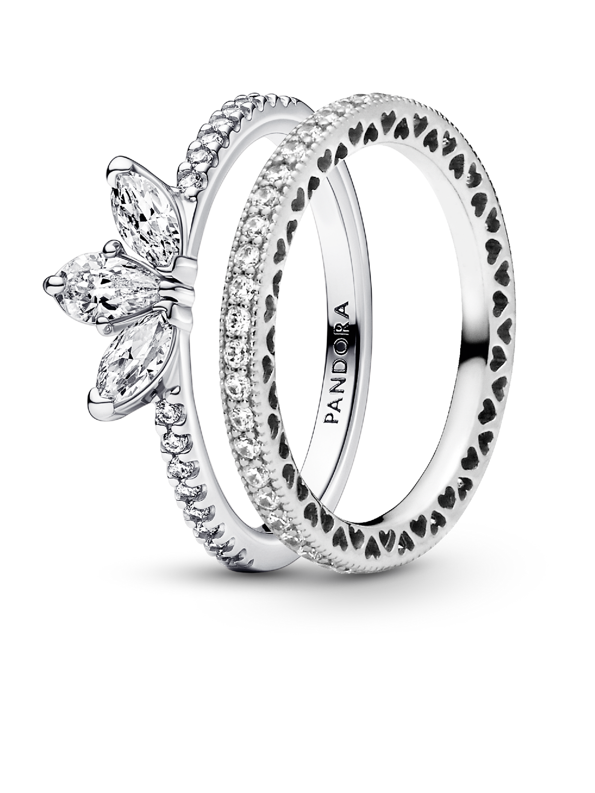 Tear-shaped Tiara Ring Set