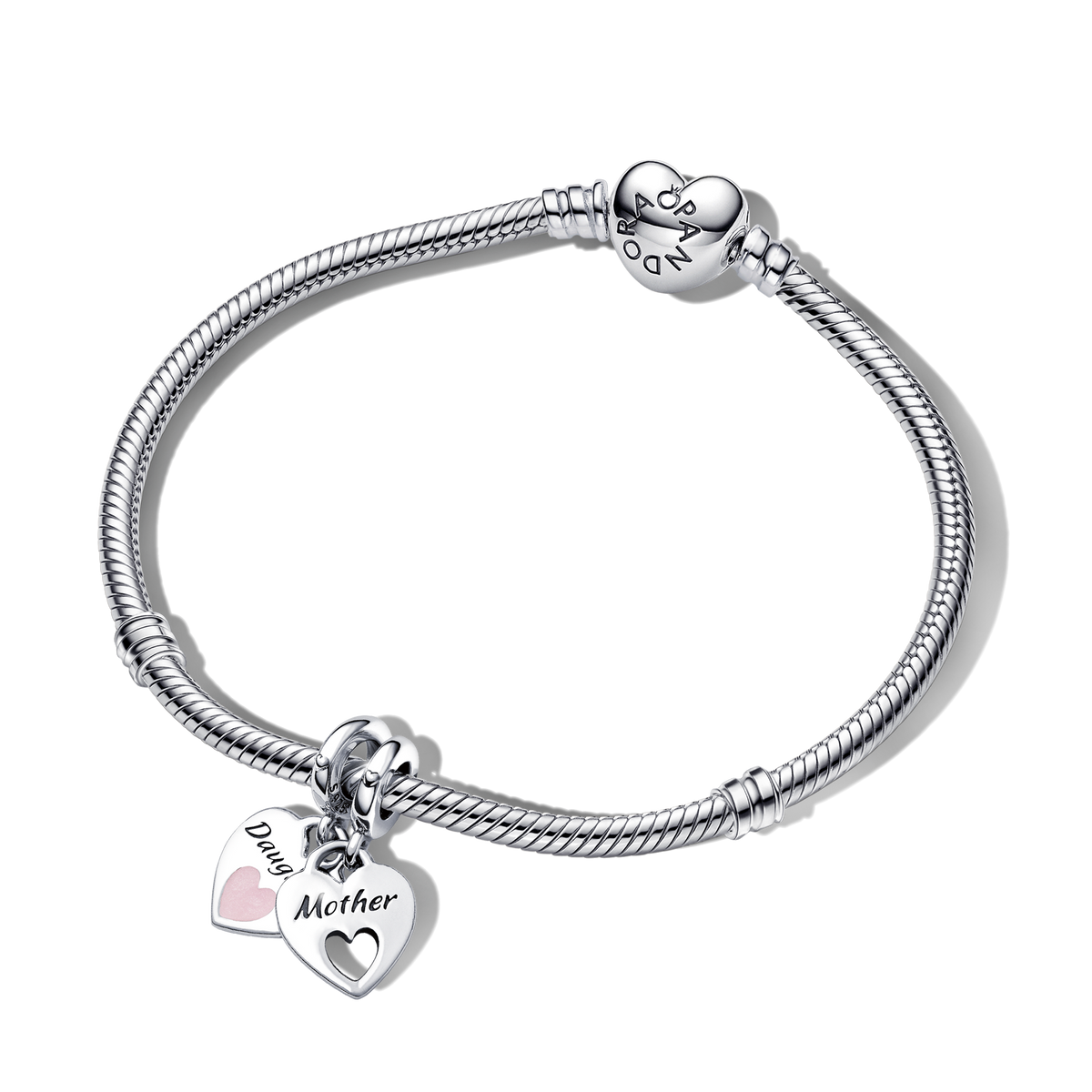 Mother Daughter Splittable Heart Charm and Bracelet Set