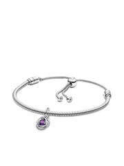 February Eternity Circle Dangle Charm Bracelet Set