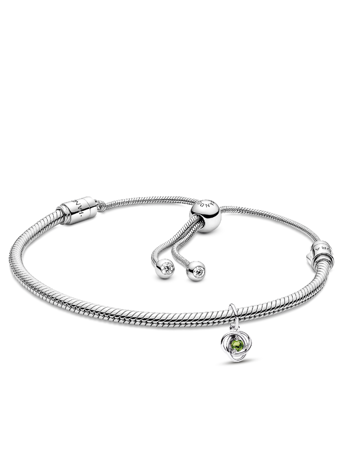August Eternity Circle Dangle Charm Bracelet Set