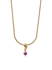 February Eternity Circle Dangle Charm Necklace Set