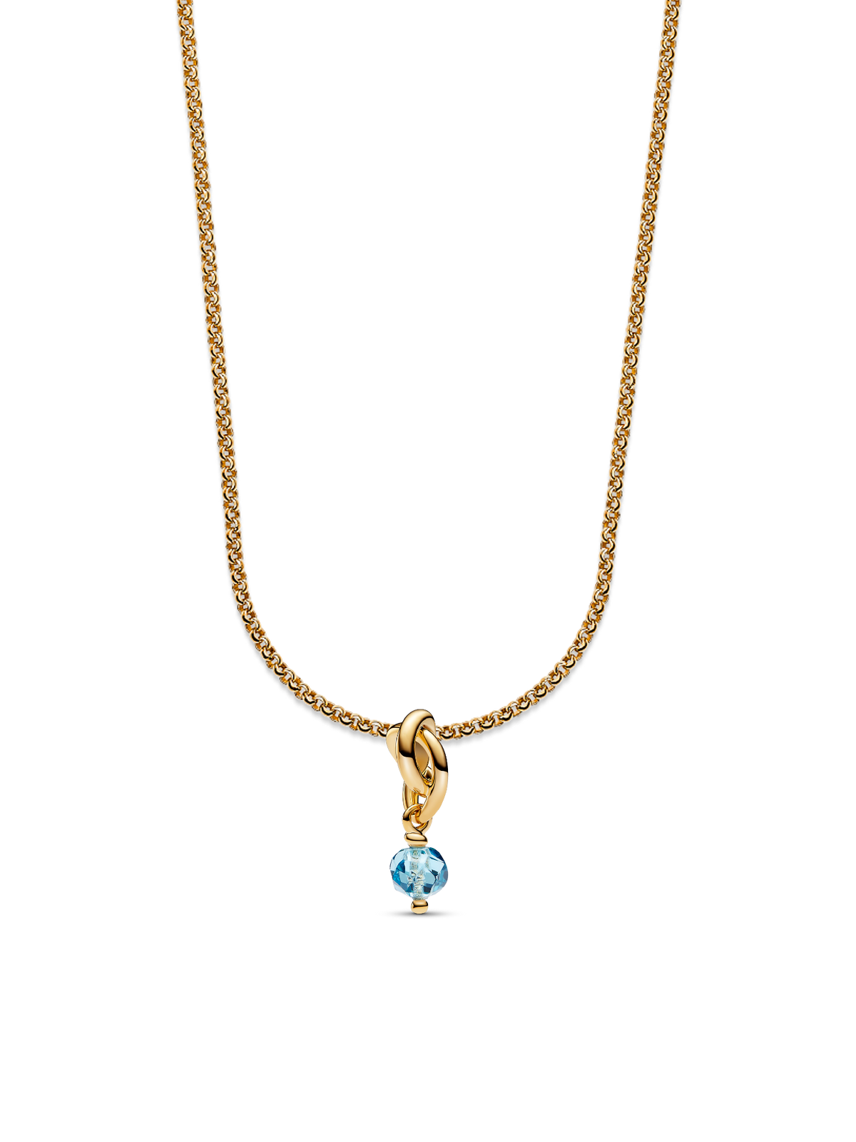 March Eternity Circle Dangle Charm Necklace Set