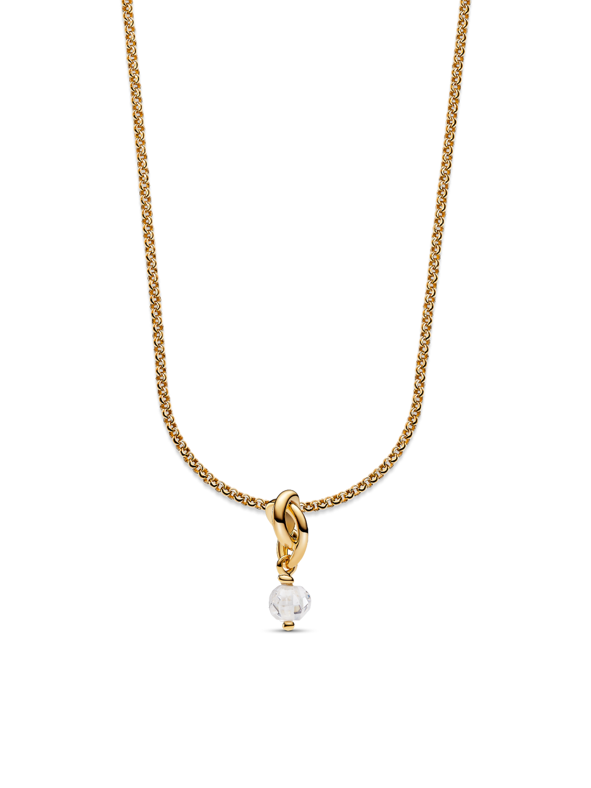 April Eternity Circle Dangle Charm Necklace Set