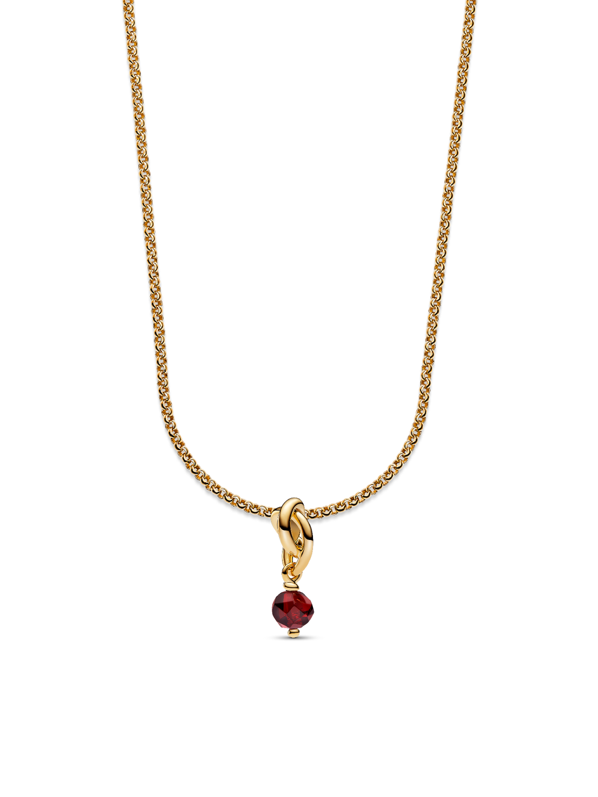 July Eternity Circle Dangle Charm Necklace Set