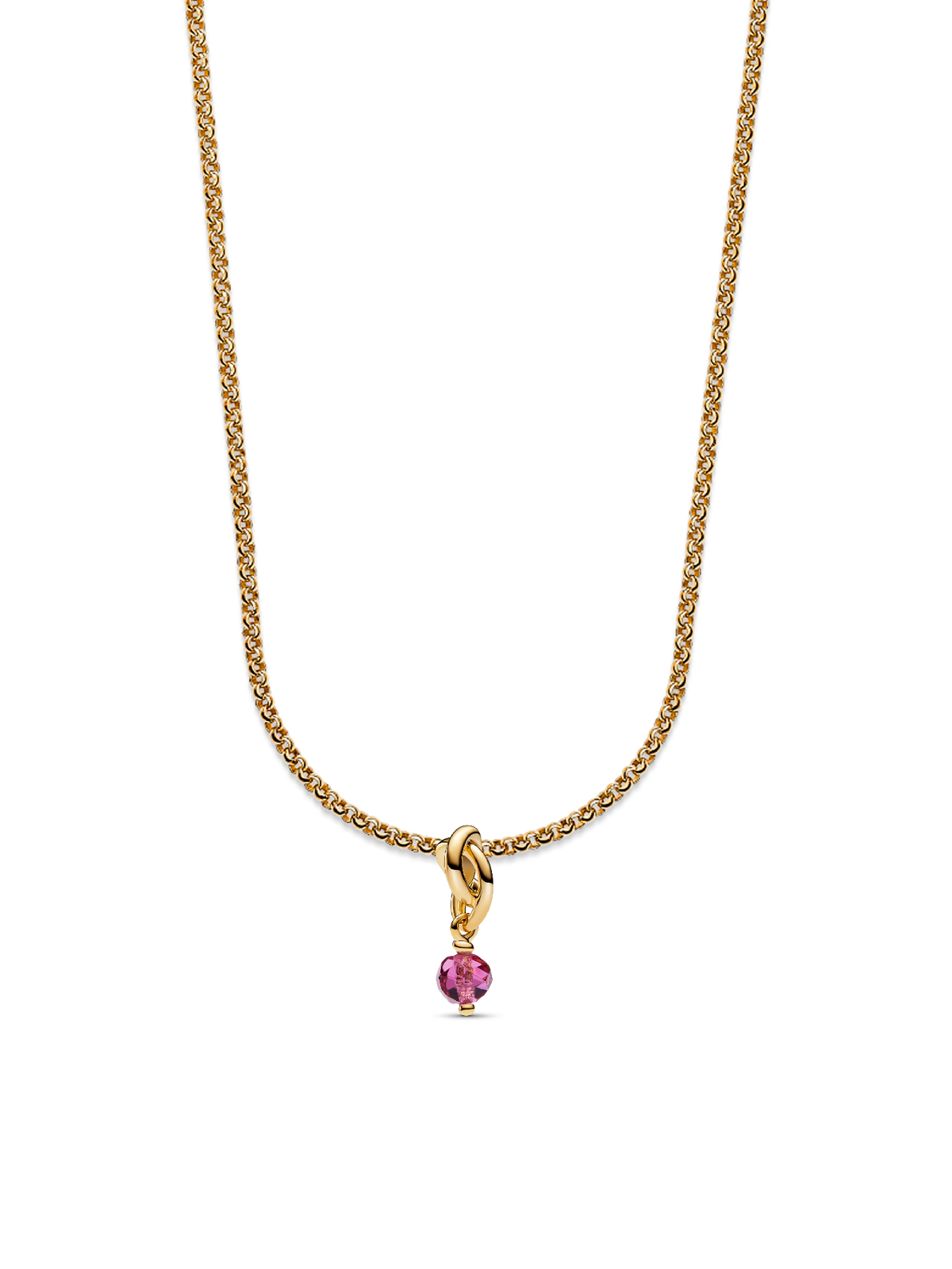 October Eternity Circle Dangle Charm Necklace Set