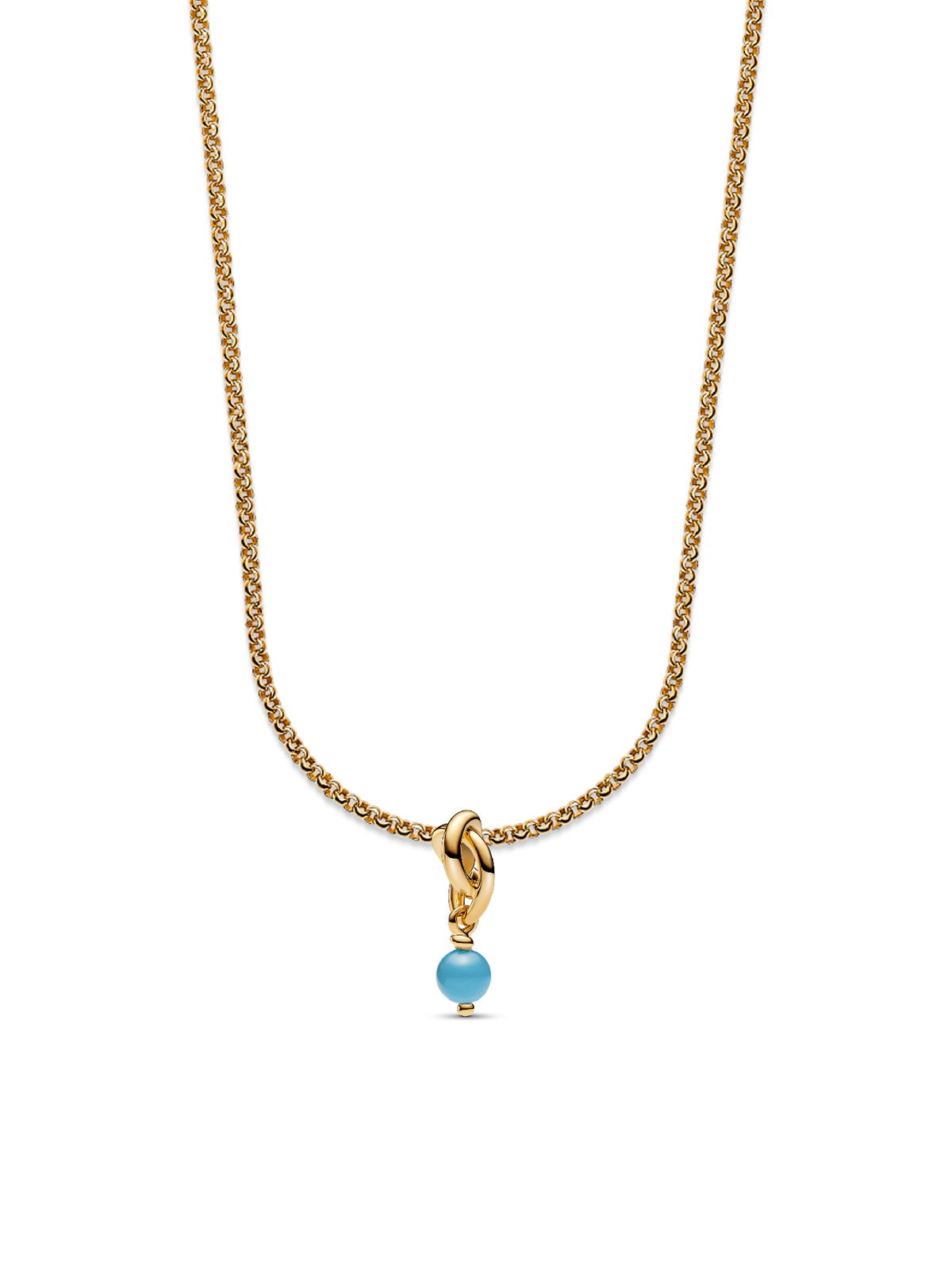 December Eternity Circle Dangle Charm Necklace Set