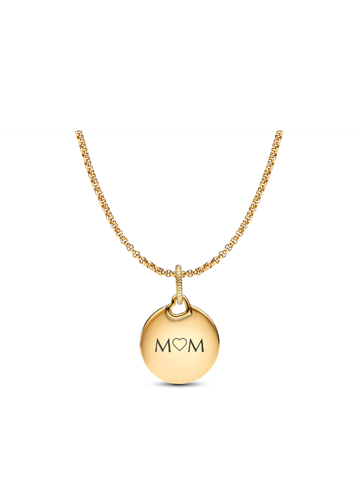 Engravable Round Tag Dangle Charm Necklace Set