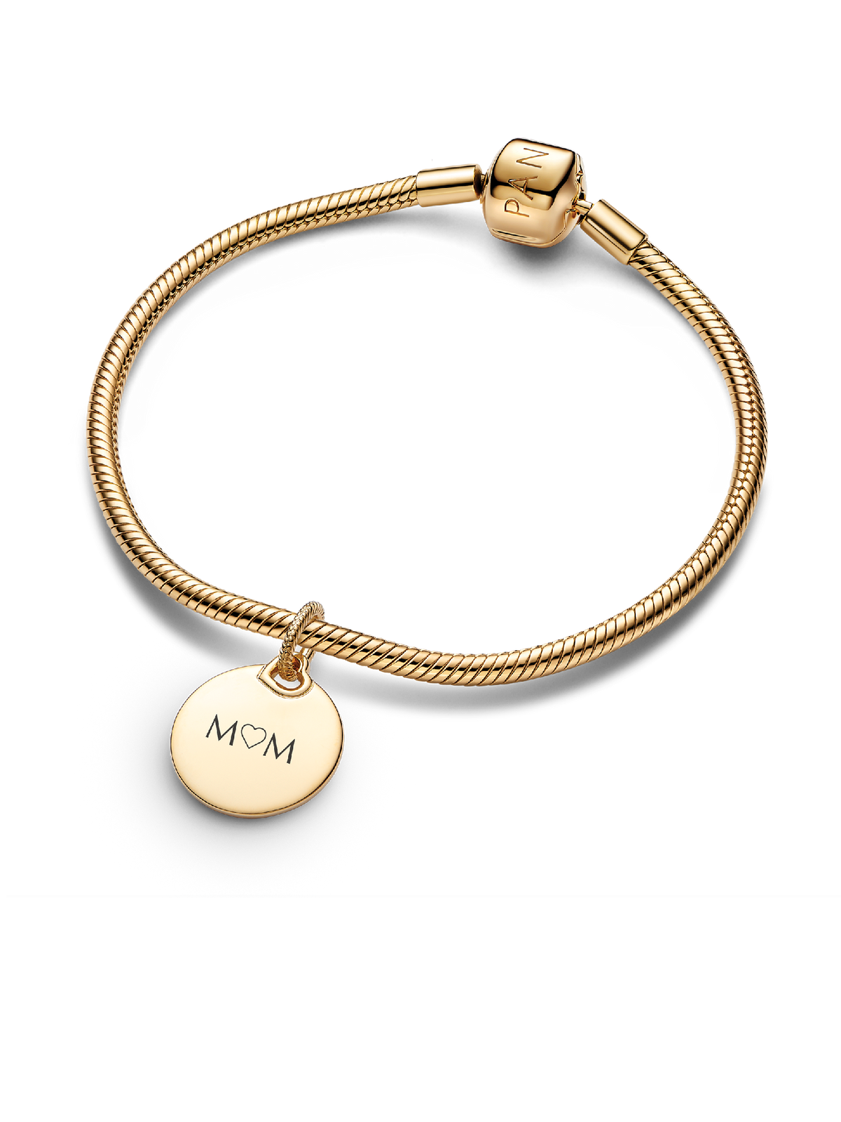 Engravable Round Tag Dangle Charm Bracelet Set