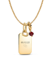 January Engravable Dangle Charm Necklace Set