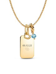 March Engravable Dangle Charm Necklace Set