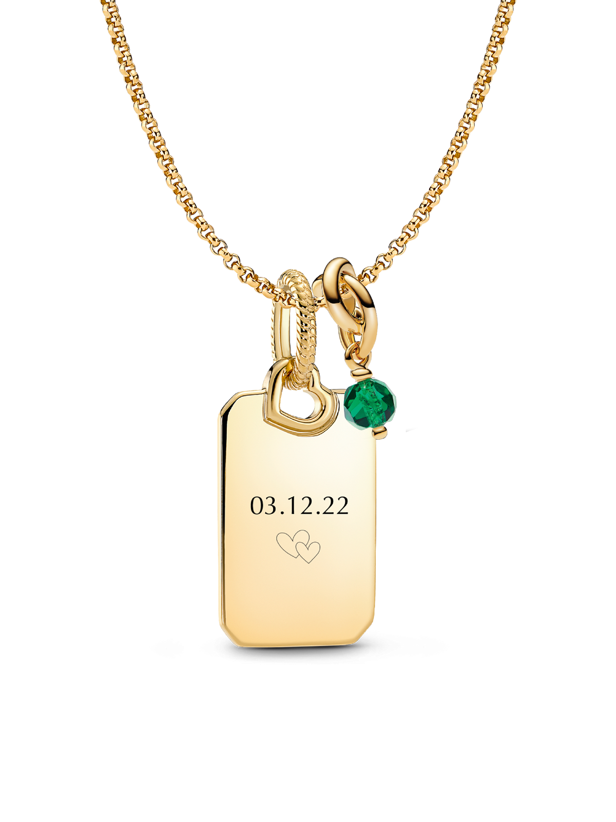 May Engravable Dangle Charm Necklace Set