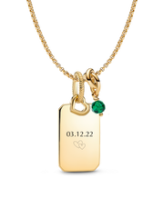 May Engravable Dangle Charm Necklace Set