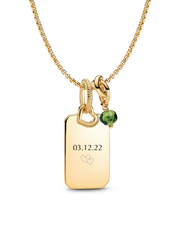 August Engravable Dangle Charm Necklace Set
