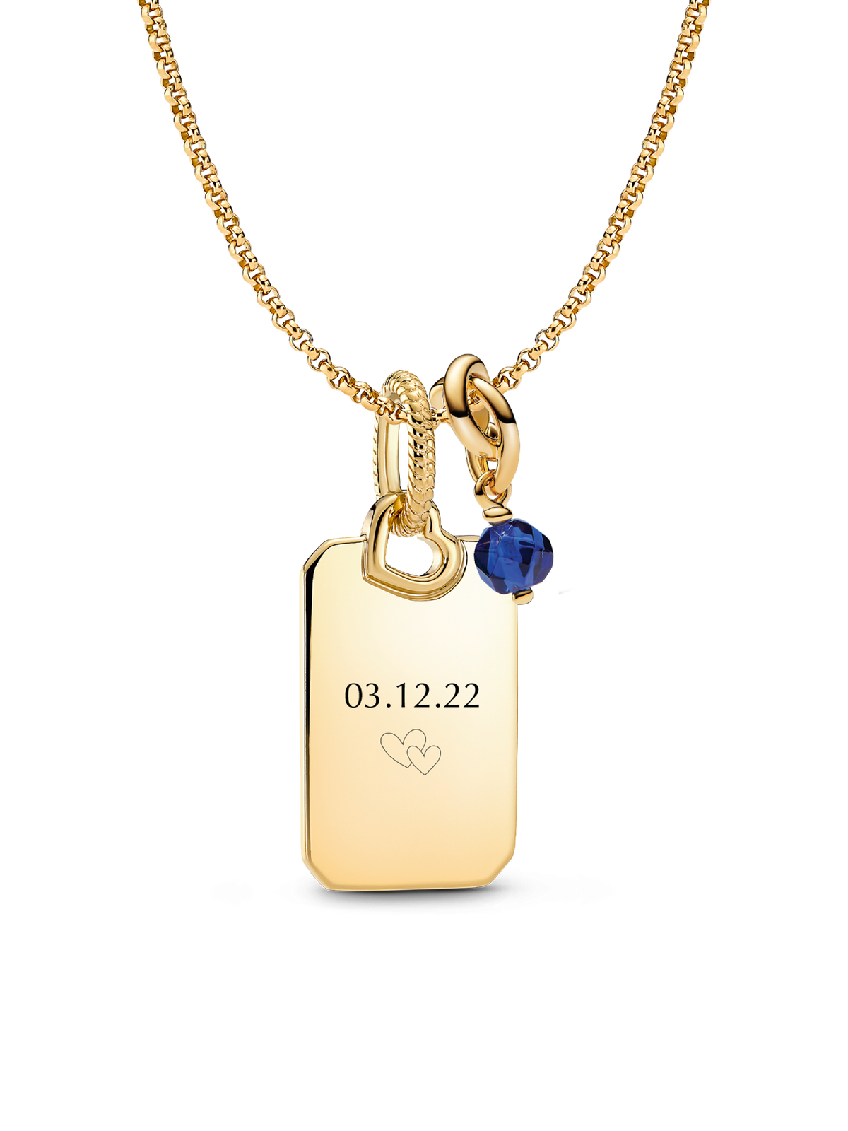 September Engravable Dangle Charm Necklace Set